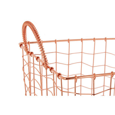 Orsina Vertex Wavy Grid Wire Basket – Rectangular Iron Storage Organizer