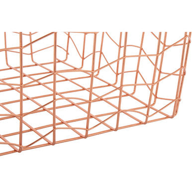 Orsina Vertex Wavy Grid Wire Basket – Rectangular Iron Storage Organizer