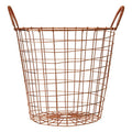 Orsina Vertex Copper Finish Round Wire Basket with Handles - 12"