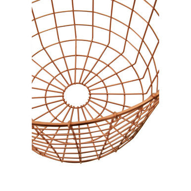 Orsina Vertex Copper Finish Round Wire Basket with Handles - 12"
