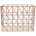 Orsina Vertex Copper Wire Basket – Rectangular Cross Design Storage