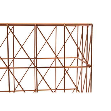 Orsina Vertex Copper Wire Basket – Rectangular Cross Design Storage