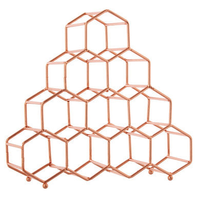 Orsina Vertex 10 Bottle Copper Spice Rack – Honeycomb Kitchen Storage