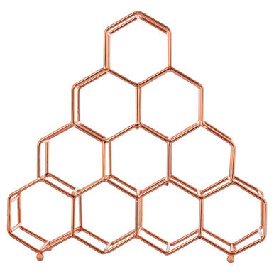 Orsina Vertex 10 Bottle Copper Spice Rack – Honeycomb Kitchen Storage