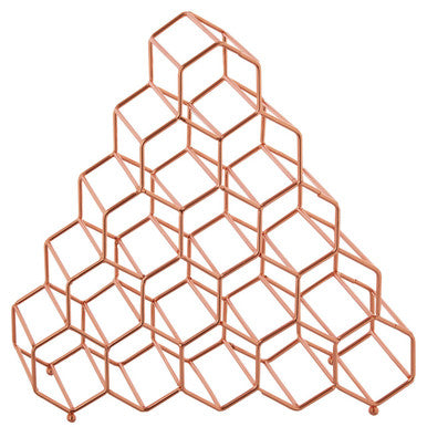Orsina Vertex 15 Bottle Spice Rack – Copper Finish Honeycomb Design
