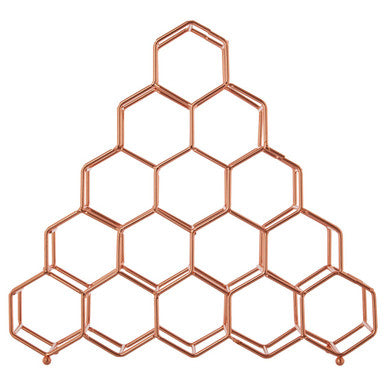 Orsina Vertex 15 Bottle Spice Rack – Copper Finish Honeycomb Design