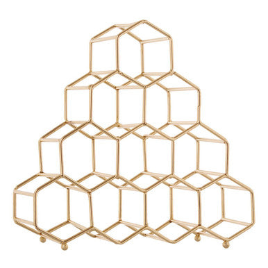 Orsina Gold Spice Rack – 10 Bottle Honeycomb Metal Kitchen Organizer