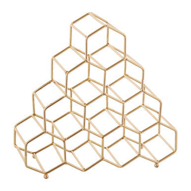 Orsina Gold Spice Rack – 10 Bottle Honeycomb Metal Kitchen Organizer