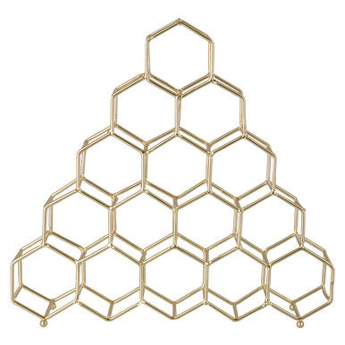 Orsina Vertex 15 Bottle Spice Rack – Gold Honeycomb Kitchen Organizer