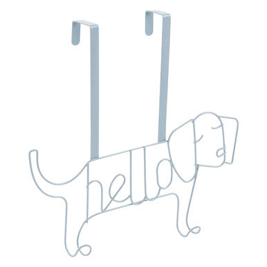 Orsina Sausage Dog Over The Door Hanger | Grey Wire Dachshund Hooks