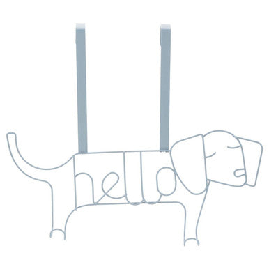 Orsina Sausage Dog Over The Door Hanger | Grey Wire Dachshund Hooks