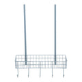 Orsina Over The Door Hanger Shelf – Grey Metal Wire Storage with 5 Hooks