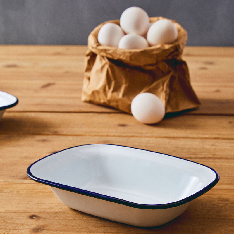 Orsina From Scratch 16cm Rectangular Pie Dish | White Enamel Steel