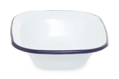 Orsina From Scratch 22cm Rectangular Pie Dish – Blue Rim Enamel