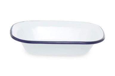 Orsina Rectangular Pie Dish – 18cm White Enamel Steel Bakeware