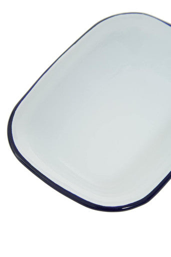 Orsina Rectangular Pie Dish – 18cm White Enamel Steel Bakeware