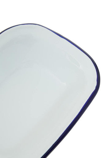 Orsina Rectangular Pie Dish – 18cm White Enamel Steel Bakeware