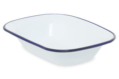 Orsina From Scratch 20cm Rectangular Pie Dish – Blue & White Enamel