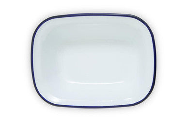 Orsina From Scratch 20cm Rectangular Pie Dish – Blue & White Enamel