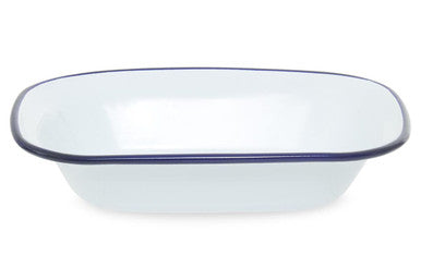Orsina From Scratch 20cm Rectangular Pie Dish – Blue & White Enamel