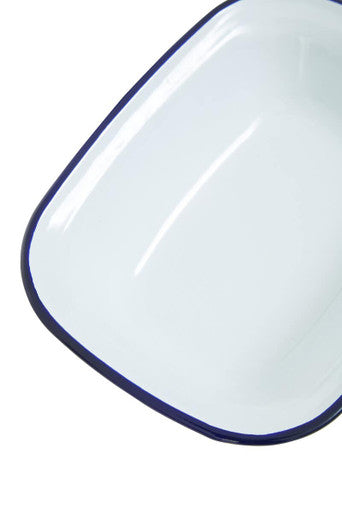 Orsina From Scratch 20cm Rectangular Pie Dish – Blue & White Enamel