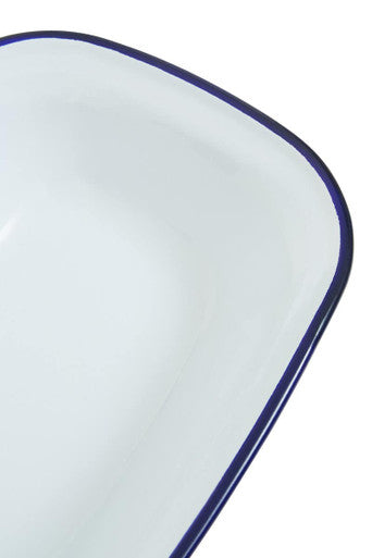 Orsina From Scratch 20cm Rectangular Pie Dish – Blue & White Enamel