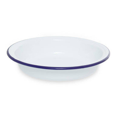 Orsina Enamel Round Pie Dish – 23cm White Steel Core Baking Pan