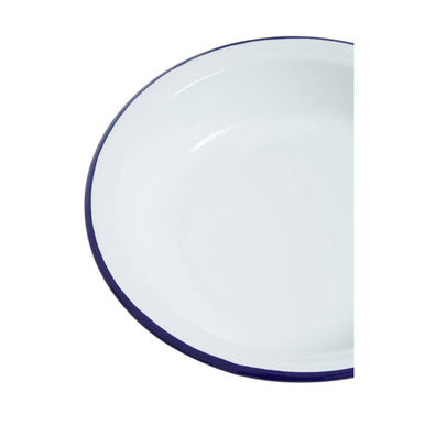 Orsina Enamel Round Pie Dish – 23cm White Steel Core Baking Pan