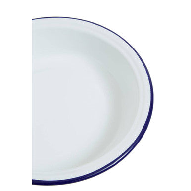 Orsina Enamel Round Pie Dish – 23cm White Steel Core Baking Pan