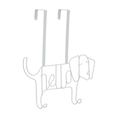 Orsina Kirby White Sausage Dog Over-Door Wire Storage Hanger Hook