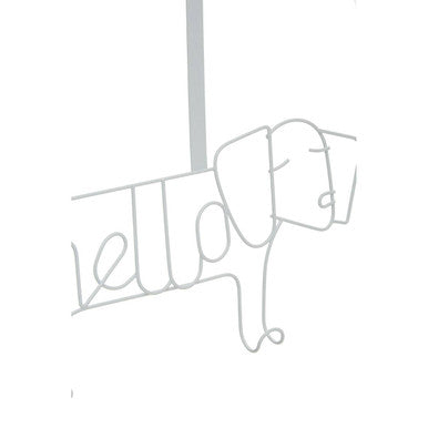 Orsina Kirby White Sausage Dog Over-Door Wire Storage Hanger Hook