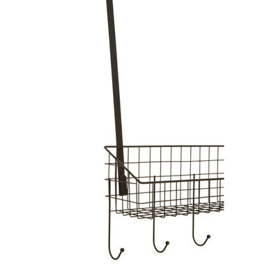 Orsina Kirby Over The Door Hanger – Iron 5-Hook Organizer with Shelf