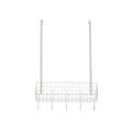 Orsina Kirby Over The Door Hanger – White Iron Organizer with 5 Hooks