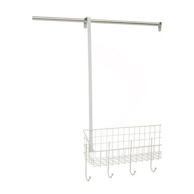 Orsina Kirby Over The Door Hanger – White Iron Organizer with 5 Hooks