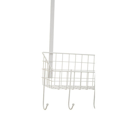 Orsina Kirby Over The Door Hanger – White Iron Organizer with 5 Hooks