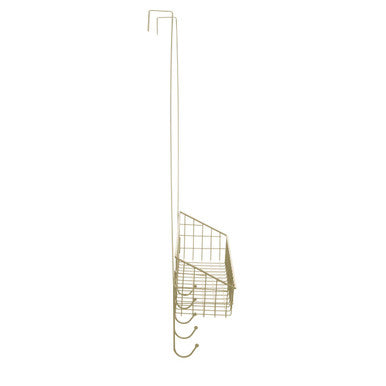 Orsina Kirby Gold Over The Door Hanger | Iron Storage Shelf & 5 Hooks