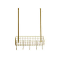 Orsina Kirby Gold Over The Door Hanger | Iron Storage Shelf & 5 Hooks
