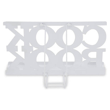Orsina Alpha White Cook Book Stand – Adjustable Metal Recipe Holder