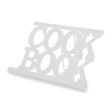 Orsina Alpha White Cook Book Stand – Adjustable Metal Recipe Holder