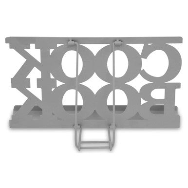 Orsina Alpha Metal Cookbook Stand – Grey Enamel Recipe & Tablet Holder