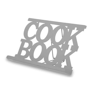 Orsina Alpha Metal Cookbook Stand – Grey Enamel Recipe & Tablet Holder