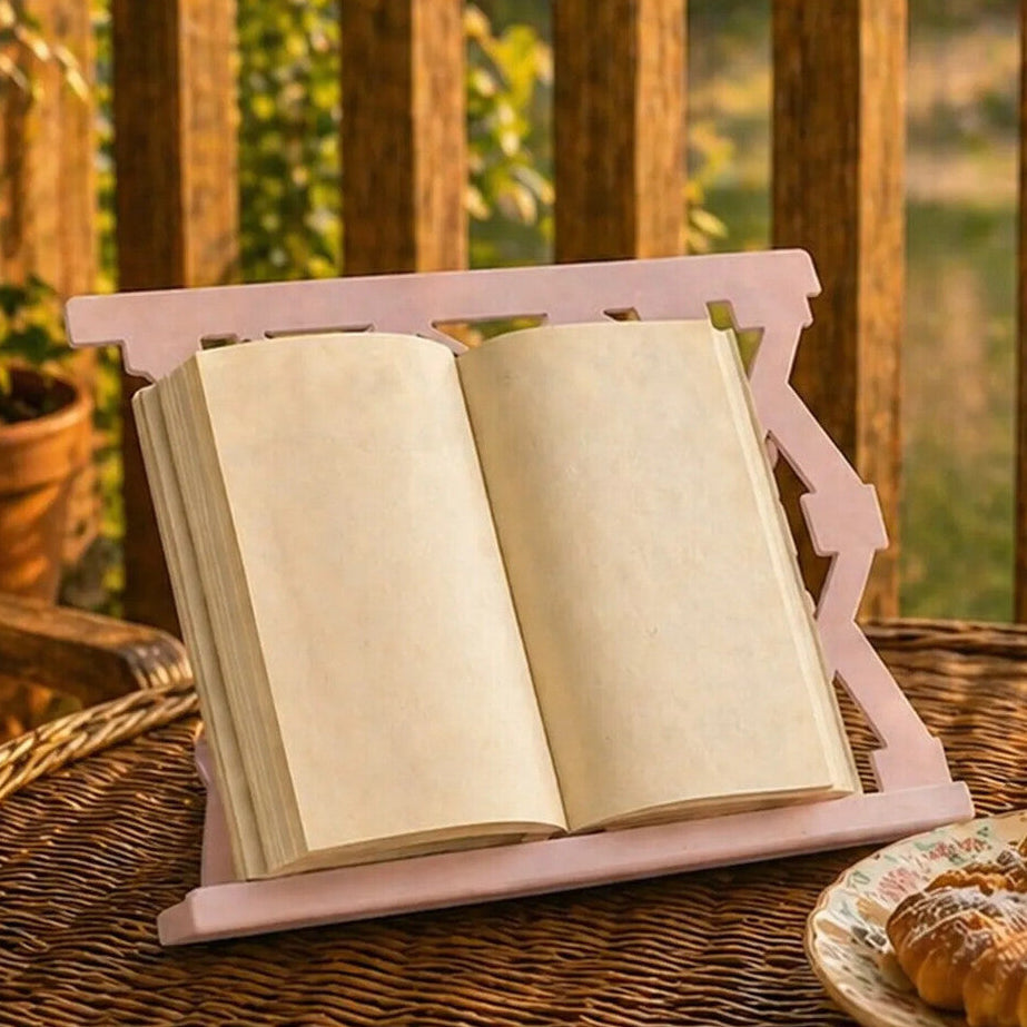 Orsina Alpha Metal Cookbook Stand – Adjustable Recipe & Tablet Holder, Pink