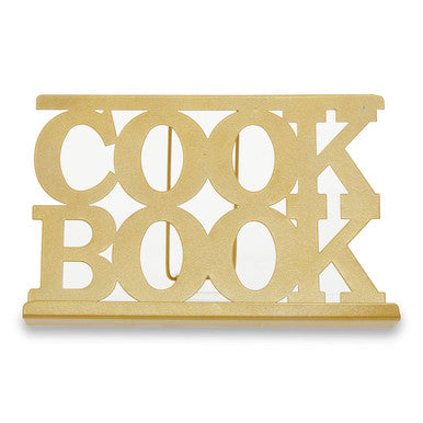 Orsina Alpha Gold Metal Cookbook Stand – Adjustable Recipe Holder