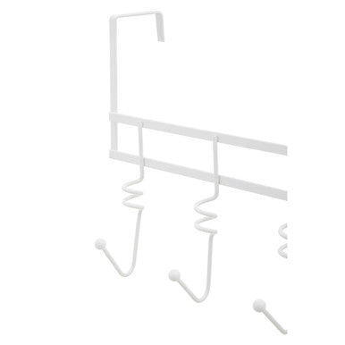 Orsina Jaxen Over Door Hanger – White 5-Swirl Hook Storage Rack