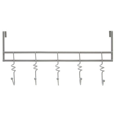 Orsina Jaxen Over Door Hanger – Matt Grey 5-Hook Metal Storage Rack
