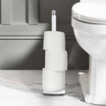 Orsina Adler Freestanding Toilet Roll Holder – White Iron & Silver