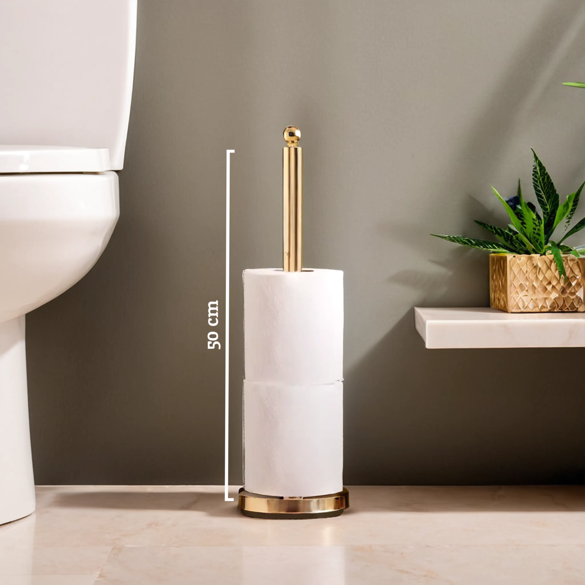Orsina Adler Gold Freestanding Toilet Roll Holder – Stainless Steel