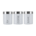 Orsina Liberty White Enamel Tea Coffee Sugar Set | 3-Piece Canister Trio