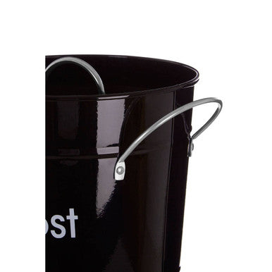 Orsina Black Compost Bin | Galvanised Steel Kitchen Waste Caddy