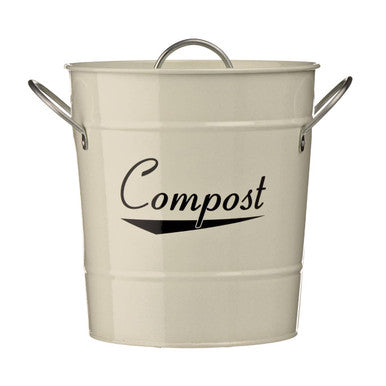 Orsina Cream Coronet Compost Bin – Galvanised Steel Countertop Bin